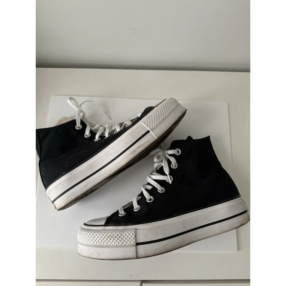 Size 7 - Converse Chuck Taylor All Star Platform Canvas High Top - Black